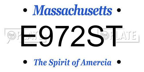 E972ST Massachusetts License Plate