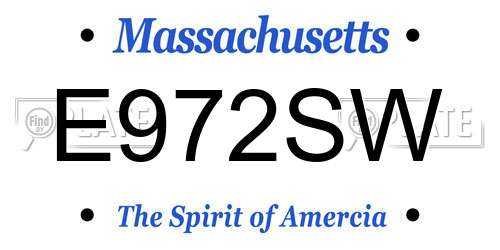 E972SW Massachusetts License Plate