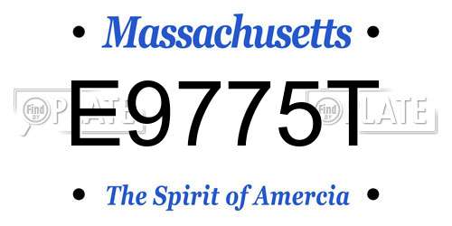 E9775T Massachusetts License Plate