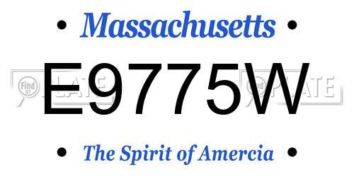 E9775W Massachusetts License Plate