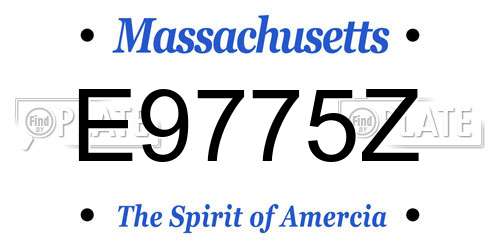 E9775Z Massachusetts License Plate