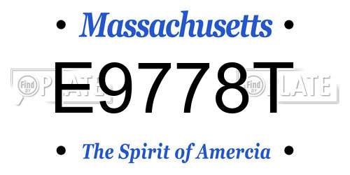 E9778T Massachusetts License Plate