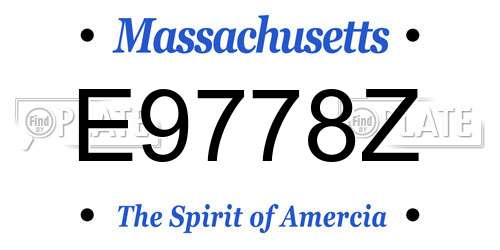 E9778Z Massachusetts License Plate