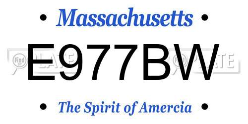 E977BW Massachusetts License Plate