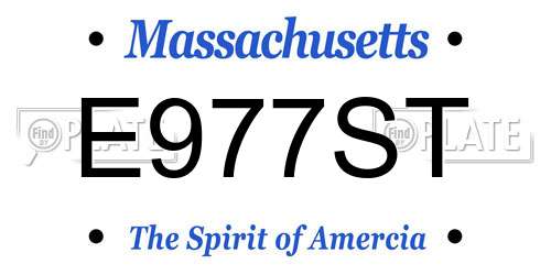 E977ST Massachusetts License Plate