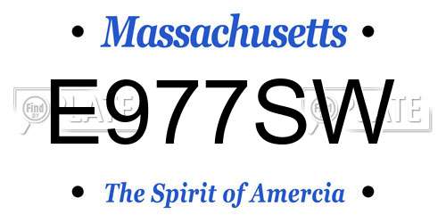 E977SW Massachusetts License Plate
