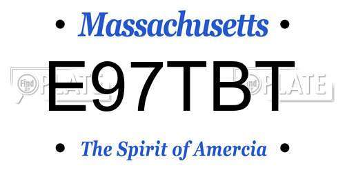 E97TBT Massachusetts License Plate