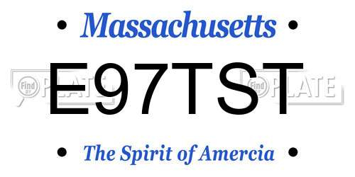 E97TST Massachusetts License Plate