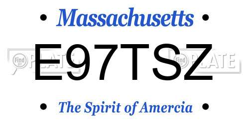E97TSZ Massachusetts License Plate