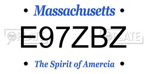 E97ZBZ Massachusetts License Plate