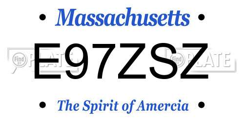 E97ZSZ Massachusetts License Plate