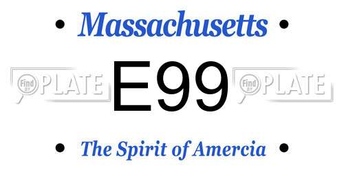E99 Massachusetts License Plate