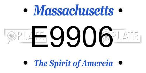 E9906 Massachusetts License Plate