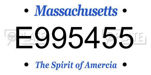E995455 Massachusetts License Plate