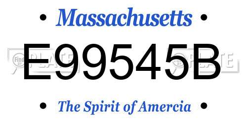 E99545B Massachusetts License Plate