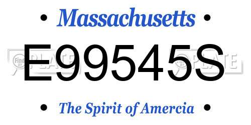 E99545S Massachusetts License Plate