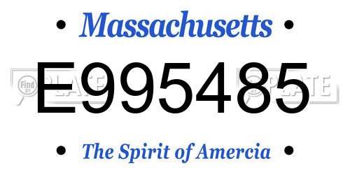 E995485 Massachusetts License Plate