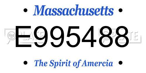E995488 Massachusetts License Plate