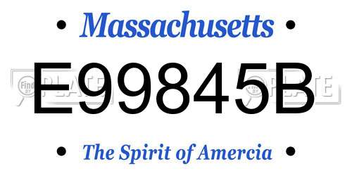 E99845B Massachusetts License Plate