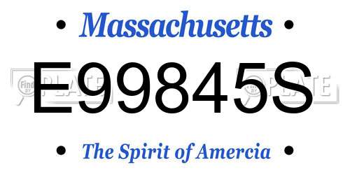 E99845S Massachusetts License Plate
