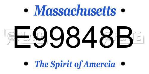 E99848B Massachusetts License Plate