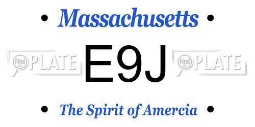 E9J Massachusetts License Plate