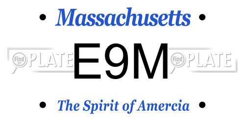 E9M Massachusetts License Plate