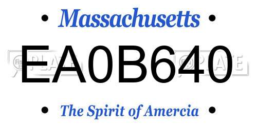 EA0B640 Massachusetts License Plate