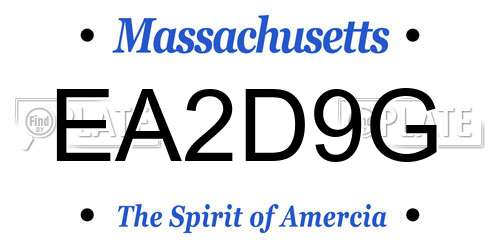 EA2D9G Massachusetts License Plate