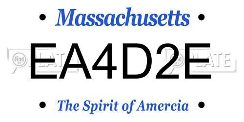 EA4D2E Massachusetts License Plate