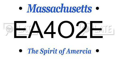 EA4O2E Massachusetts License Plate
