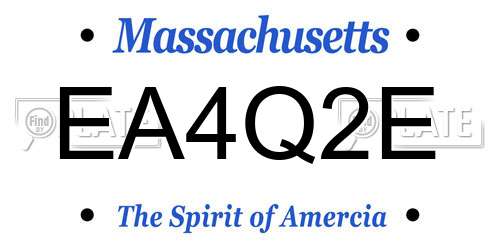 EA4Q2E Massachusetts License Plate