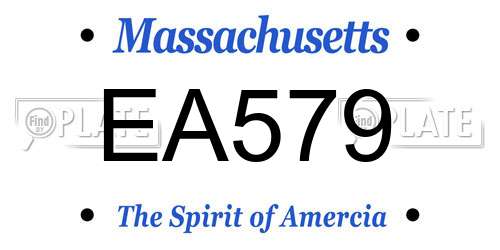 EA579 Massachusetts License Plate