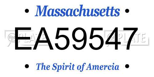 EA59547 Massachusetts License Plate
