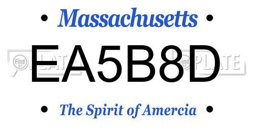 EA5B8D Massachusetts License Plate