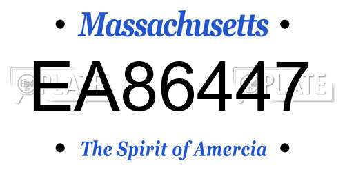 EA86447 Massachusetts License Plate