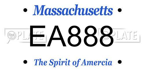 EA888 Massachusetts License Plate