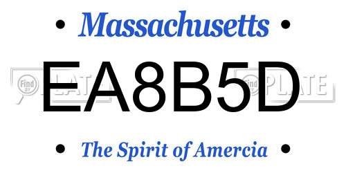 EA8B5D Massachusetts License Plate