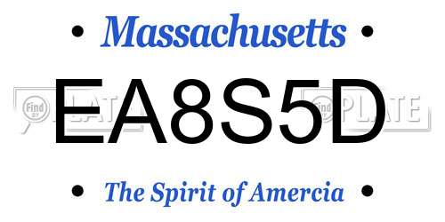 EA8S5D Massachusetts License Plate