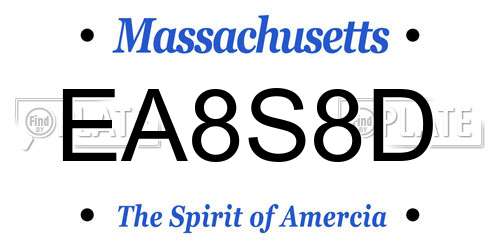 EA8S8D Massachusetts License Plate