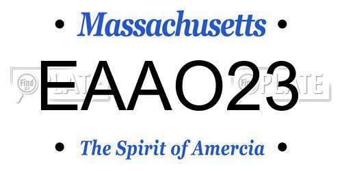 EAAO23 Massachusetts License Plate