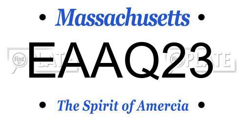 EAAQ23 Massachusetts License Plate