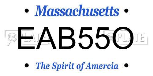 EAB55O Massachusetts License Plate