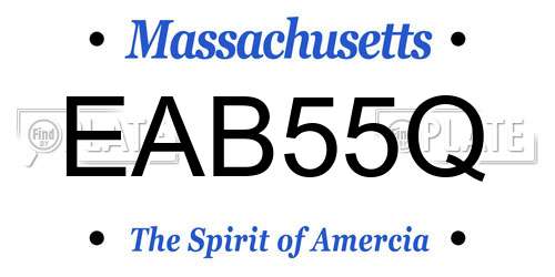 EAB55Q Massachusetts License Plate