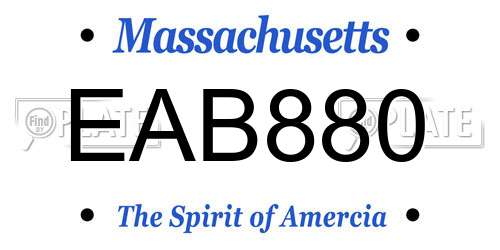 EAB880 Massachusetts License Plate