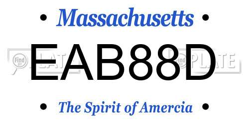 EAB88D Massachusetts License Plate