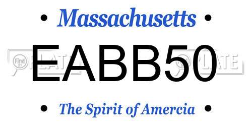 EABB50 Massachusetts License Plate