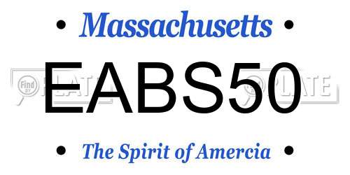 EABS50 Massachusetts License Plate