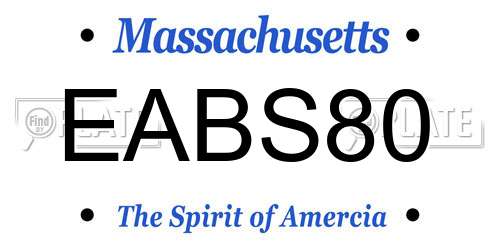EABS80 Massachusetts License Plate