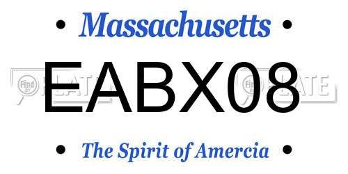 EABX08 Massachusetts License Plate
